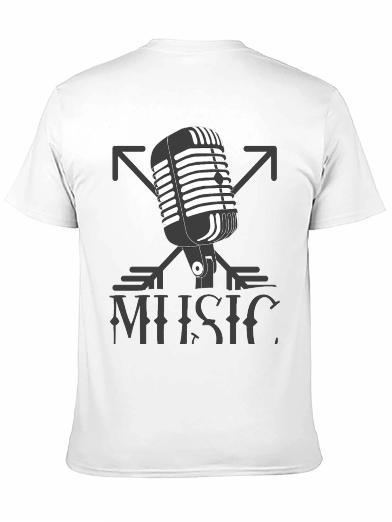 Black Vintage Microphone Music Tee view 11