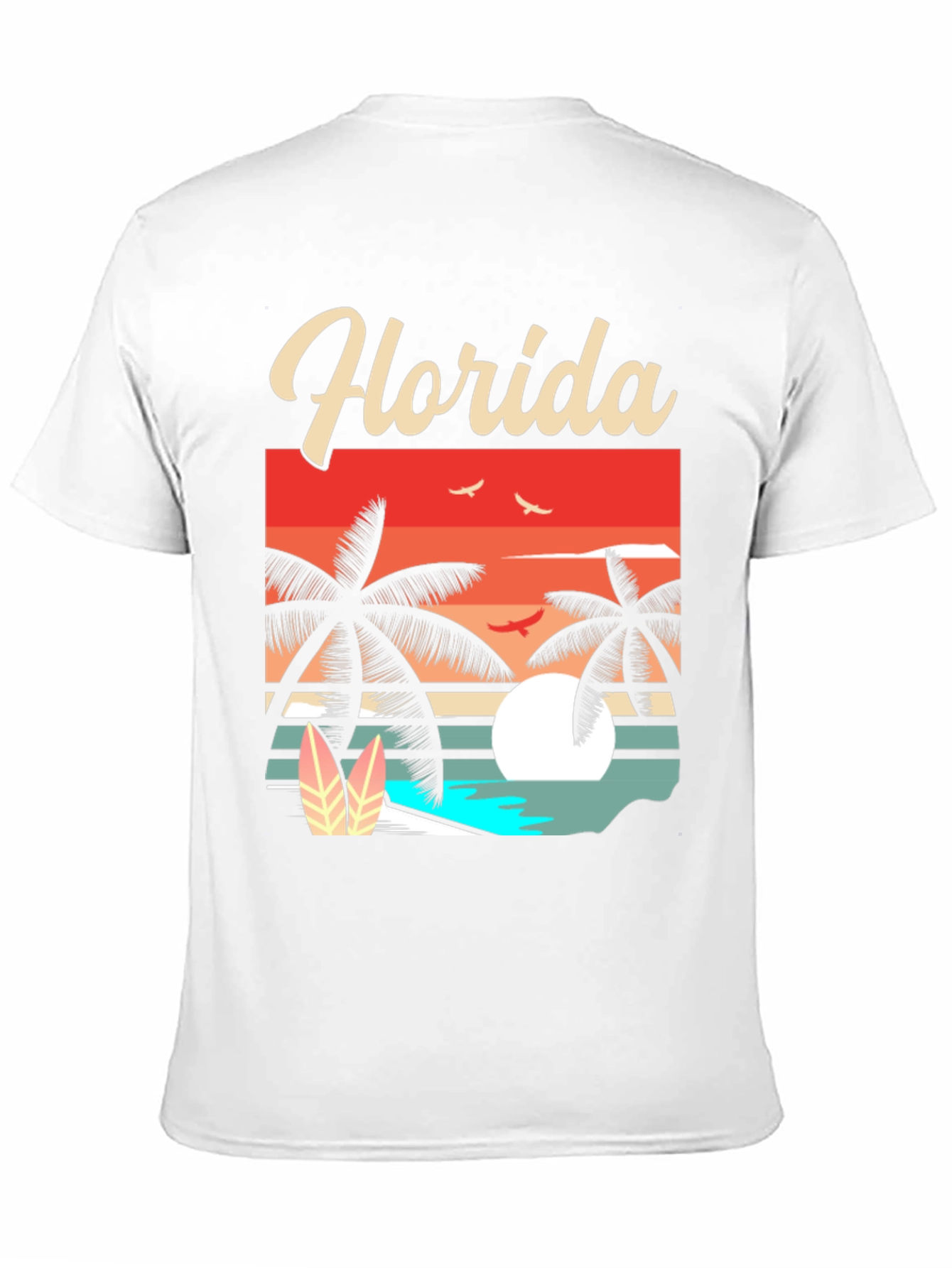 Black Florida Retro Sunset Palm T-Shirt view 11