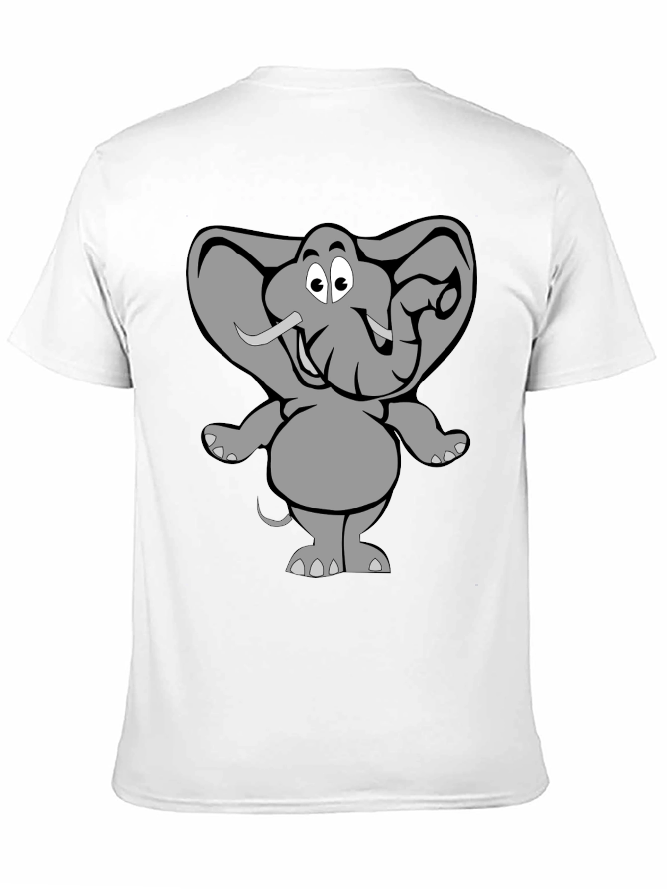 Black Elephant Cartoon Graphic Black T-Shirt view 11