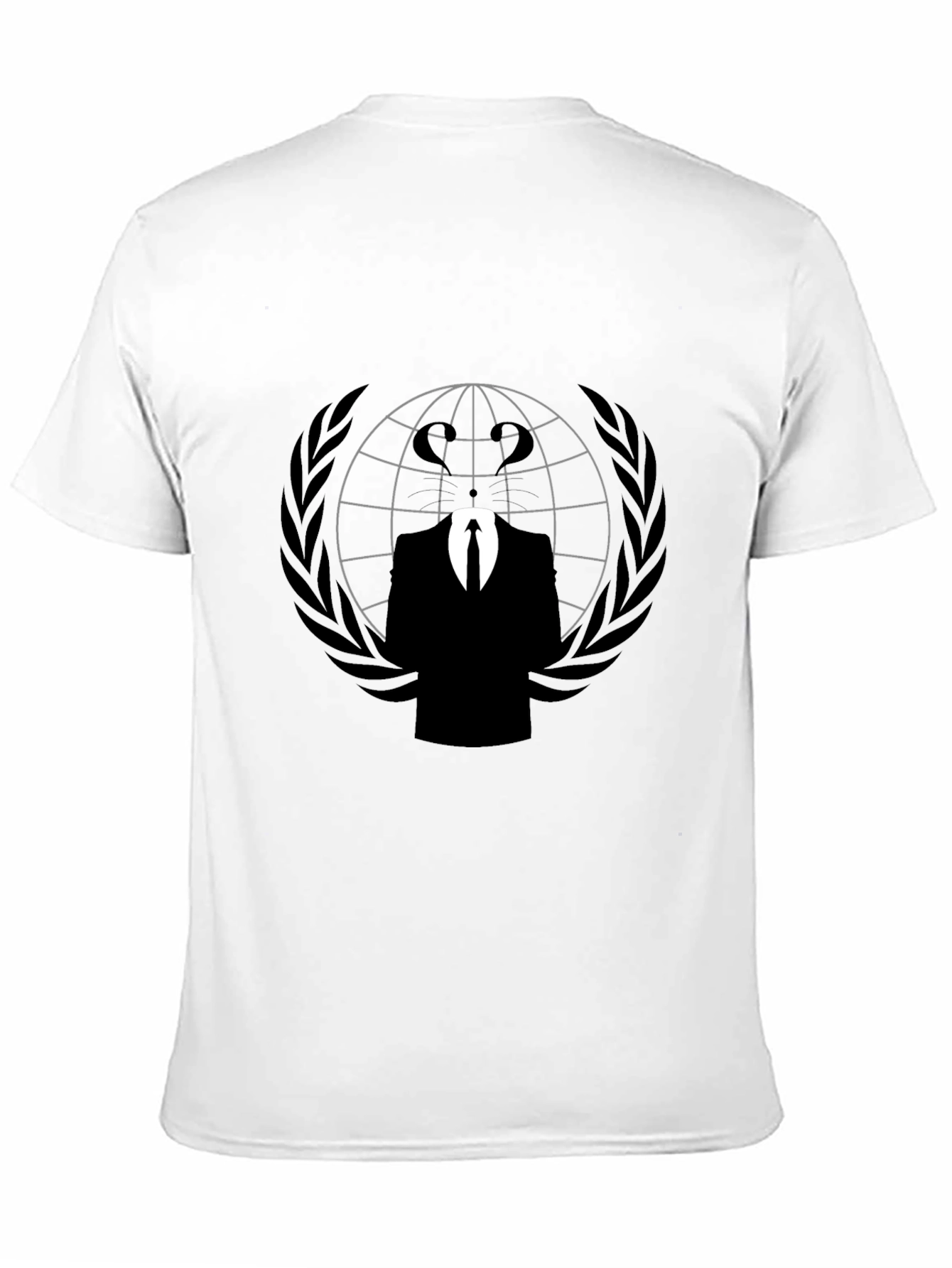 Black Anonymous Graphic Print Black T-Shirt view 11