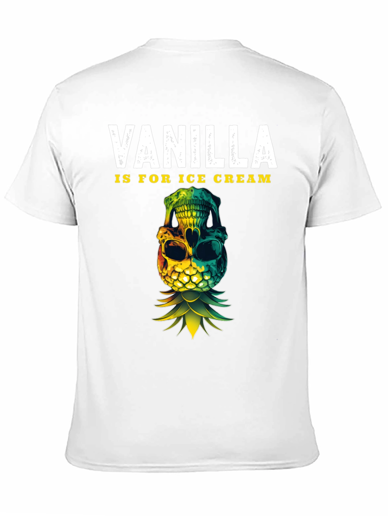 Black Vanilla Ice Cream Skull Pineapple T-Shirt view 11