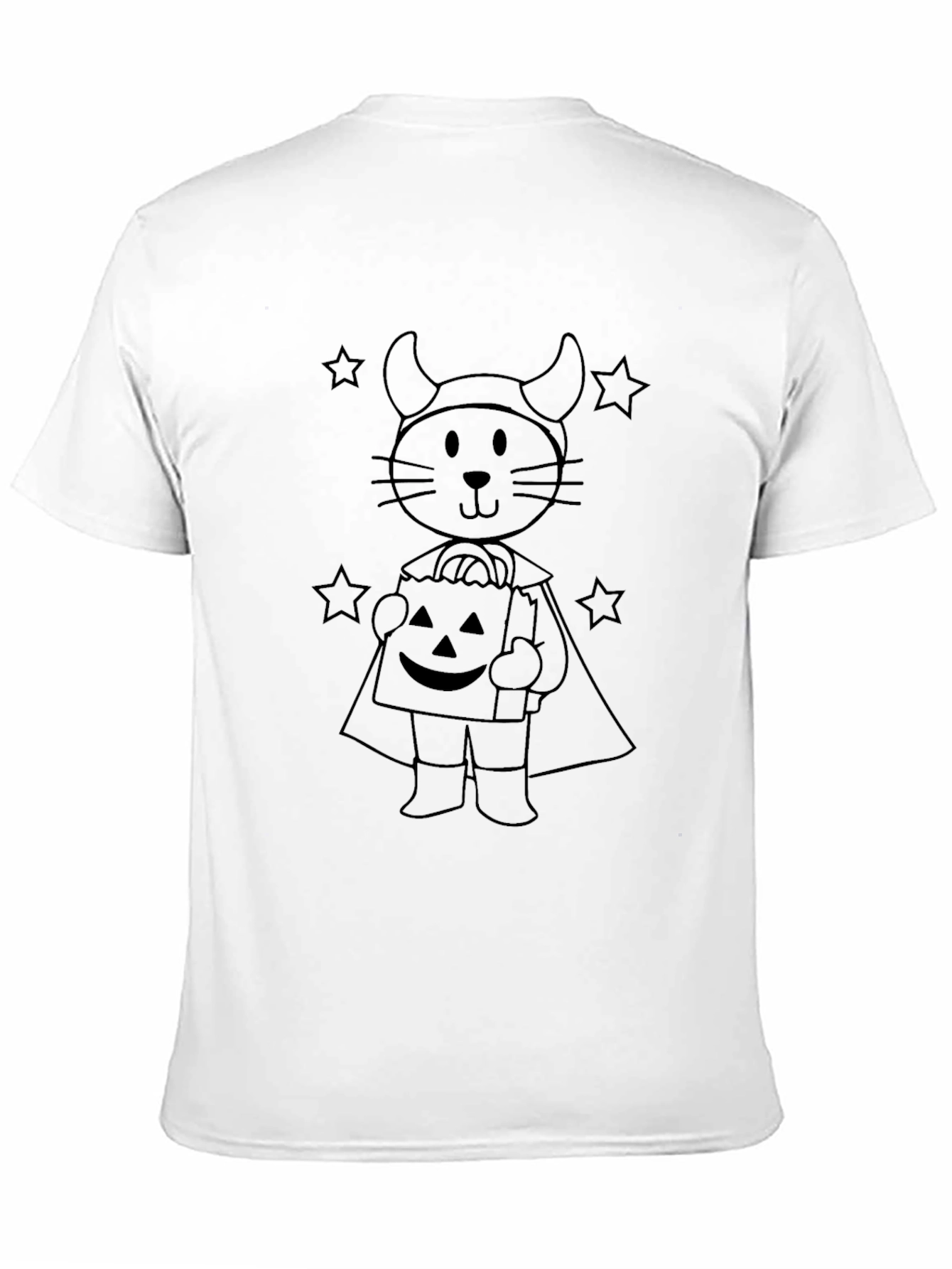 Black Halloween Cat Tee - Devil Costume Trick or Treat T-Shirt view 11