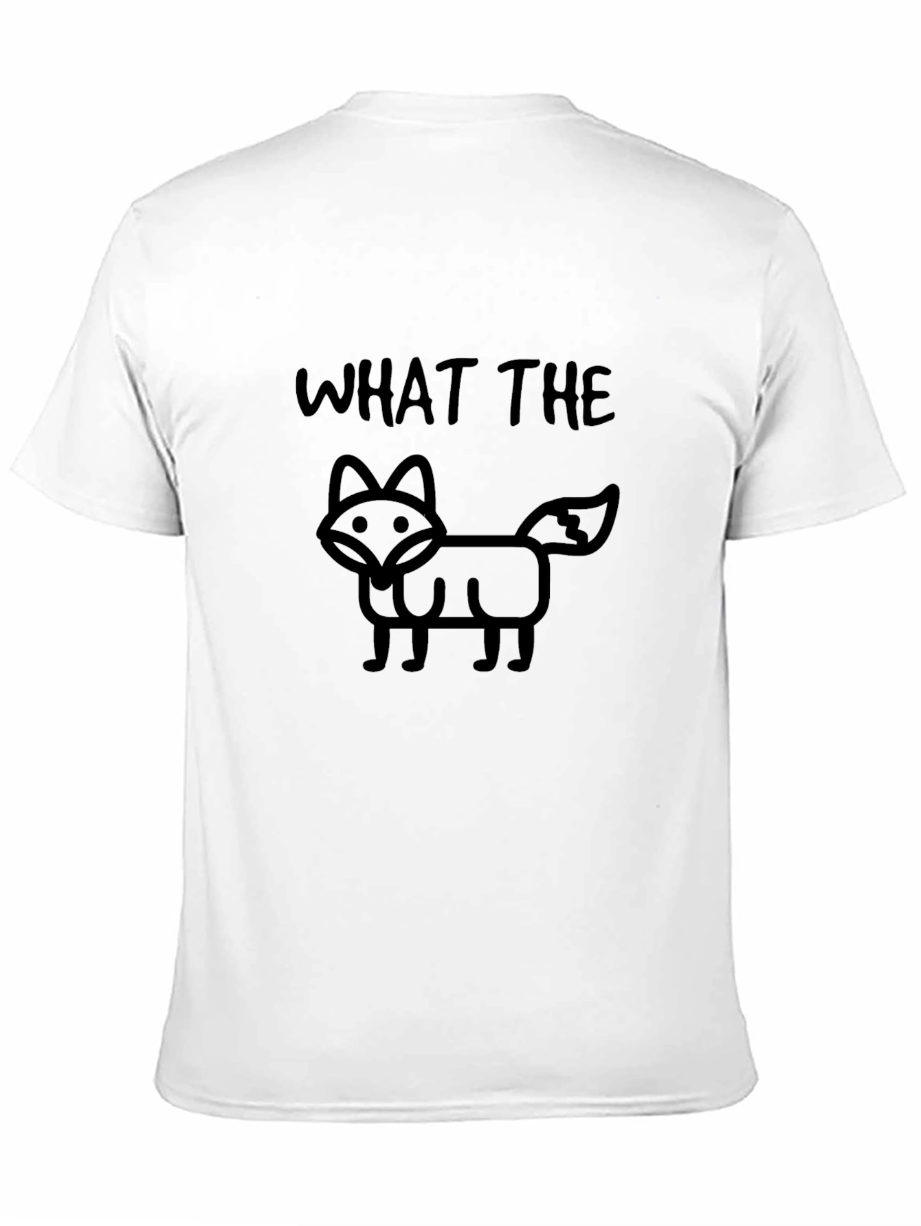 Black What The Fox Funny Graphic Tee - Black Crew Neck T-Shirt view 11