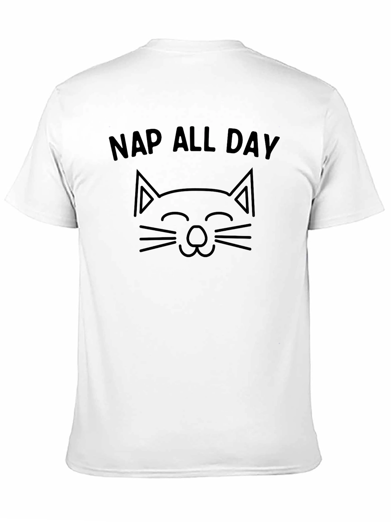 Black Nap All Day Cat Graphic T-Shirt - Soft Cotton Tee view 11