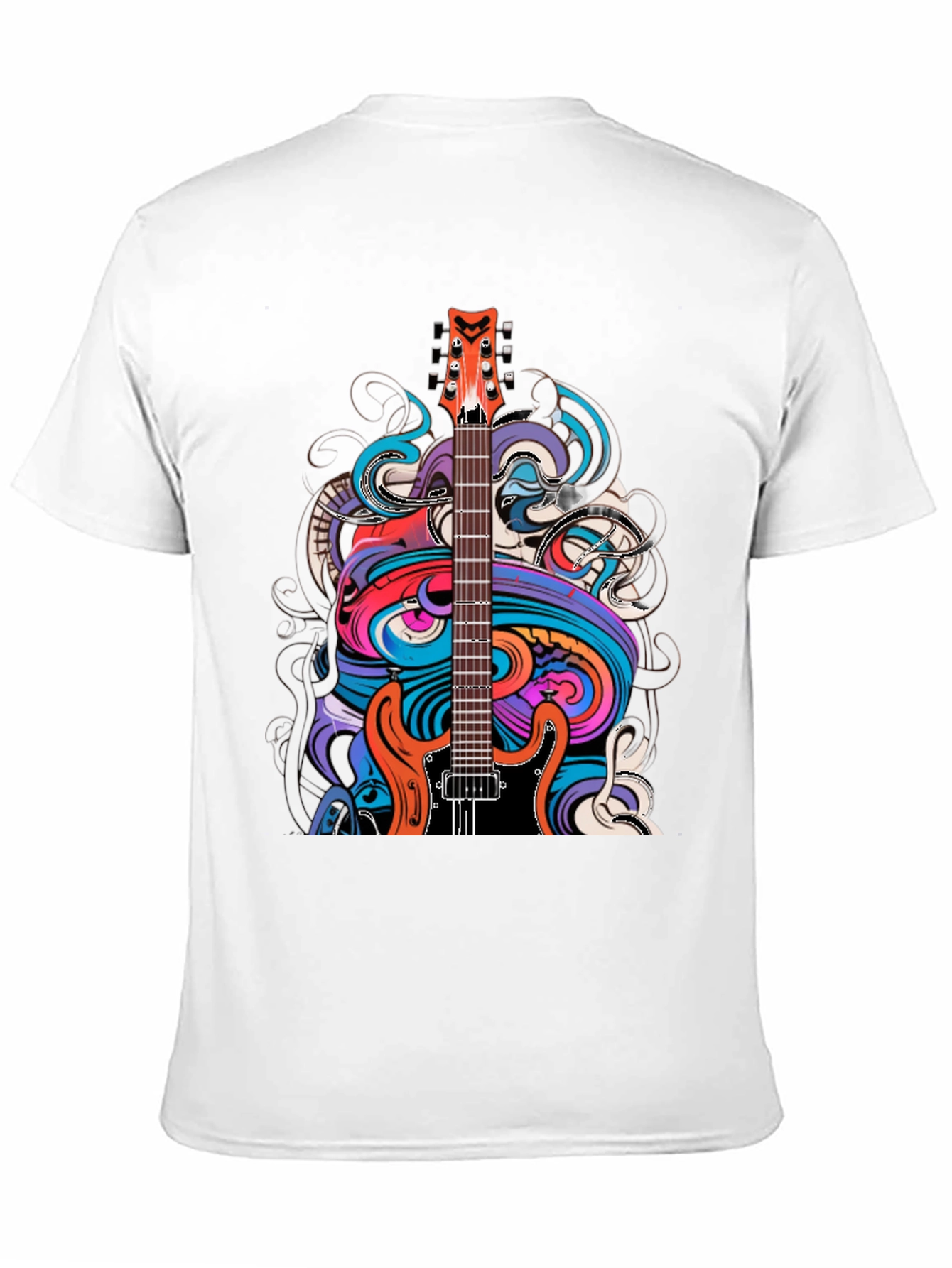 Black Electric Guitar Art T-Shirt - Rock Band Tee view 11