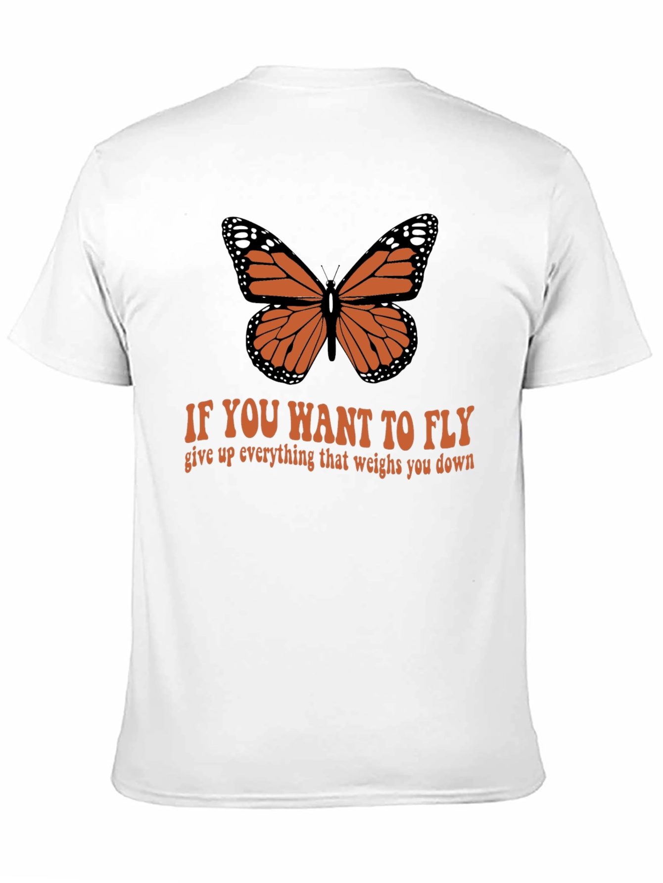 Black Butterfly Quote T-Shirt - If You Want to Fly Tee view 11