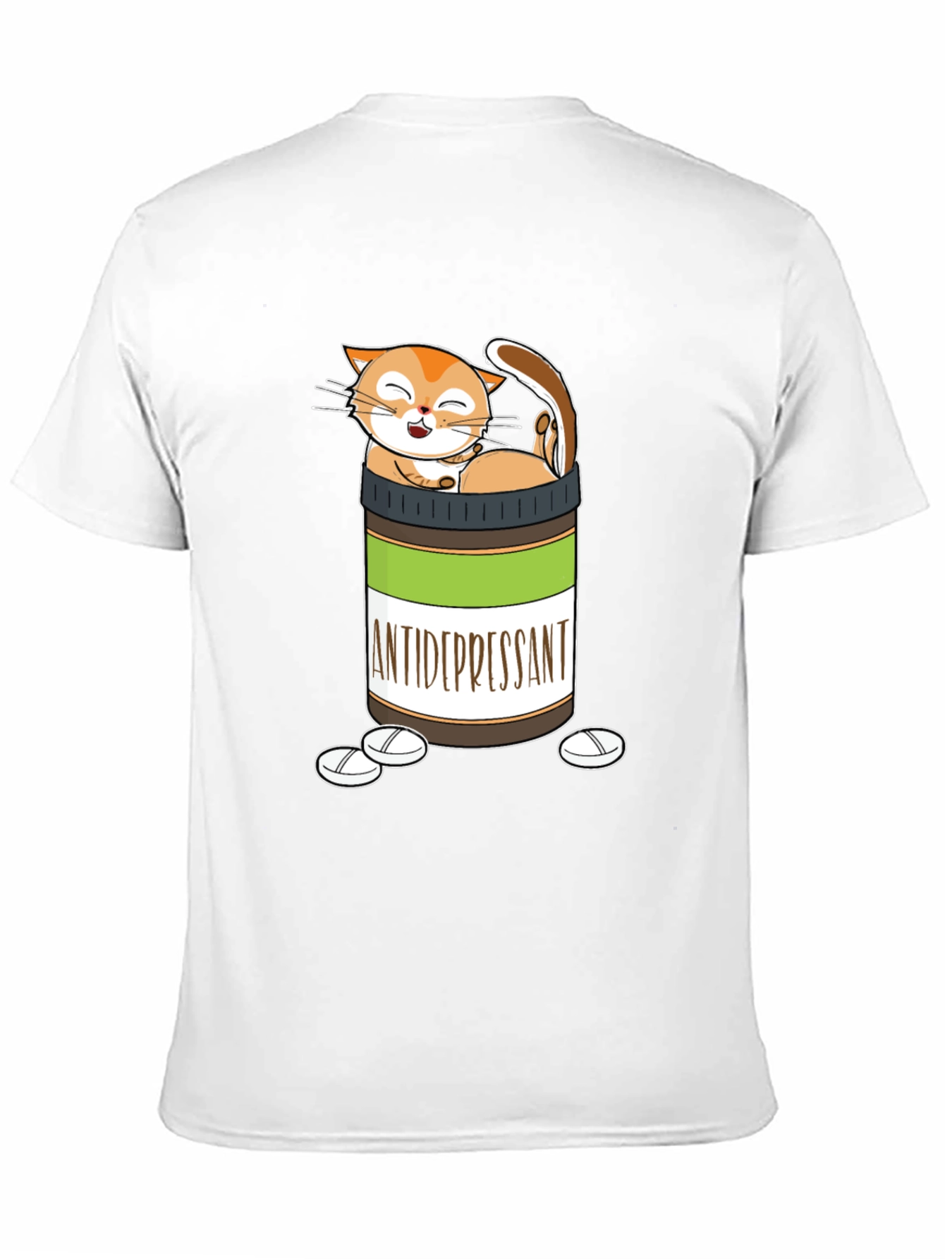 Black Funny Cat Antidepressant T-Shirt view 11