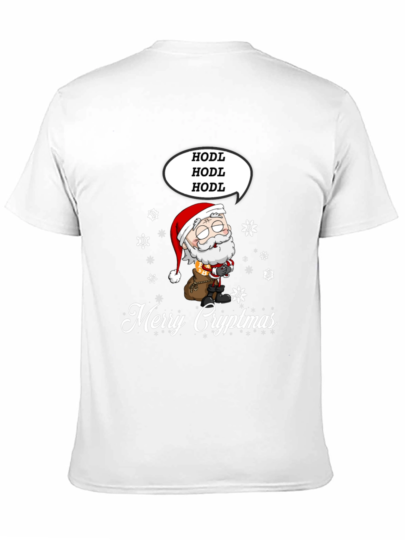 Black Merry Cryptmas HODL Santa Tee view 11