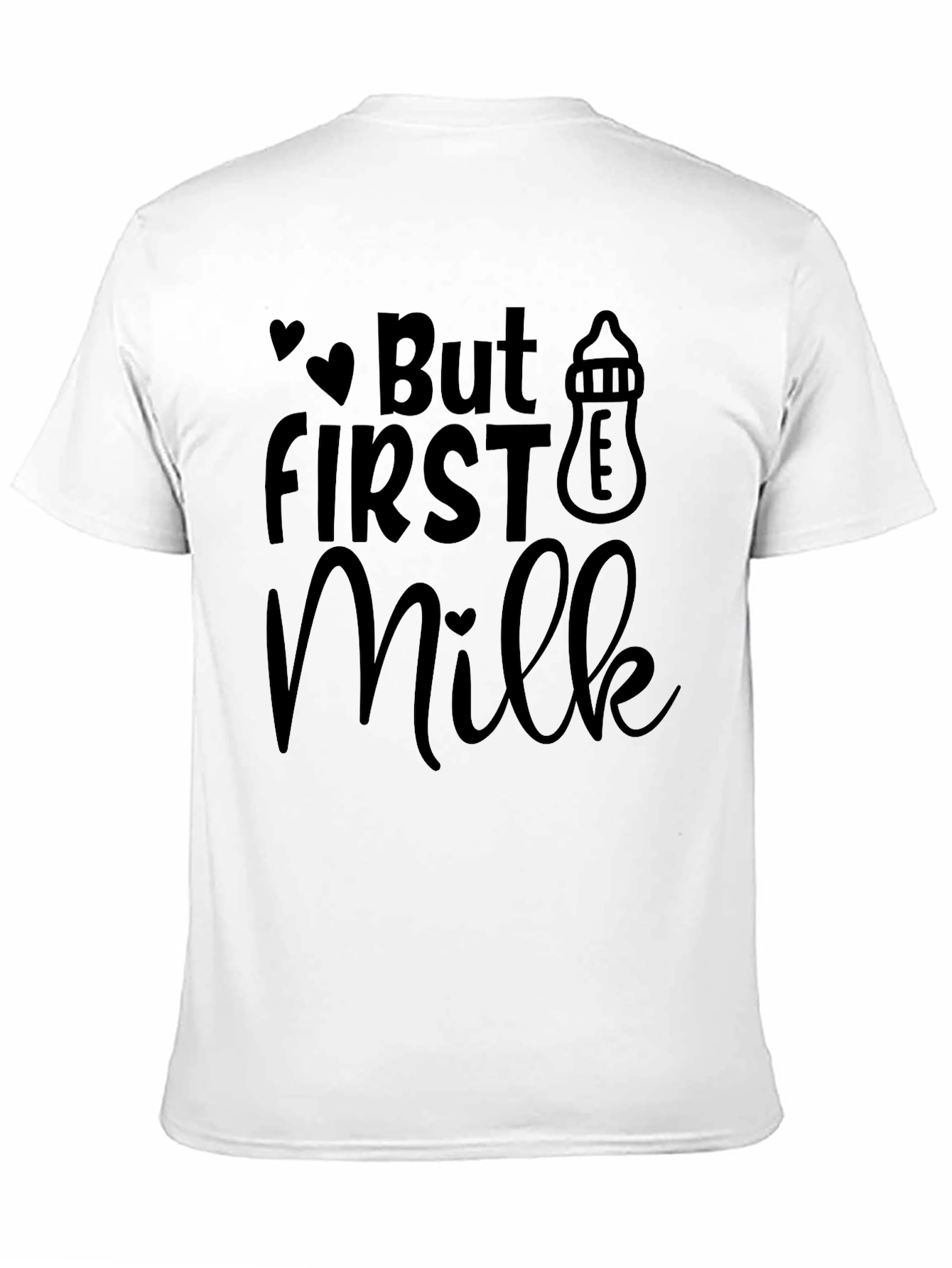 Black But First Milk T-Shirt - Black Novelty Tee view 11