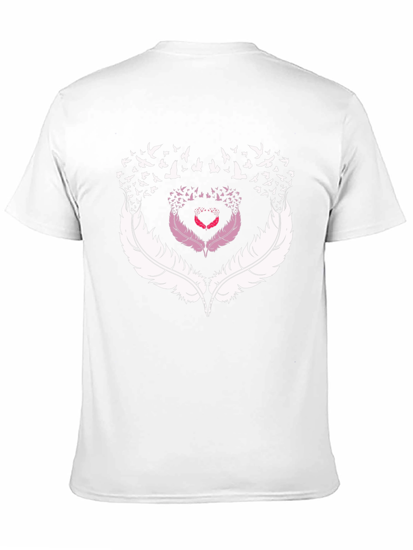 Black Feather Heart Bird T-Shirt view 11