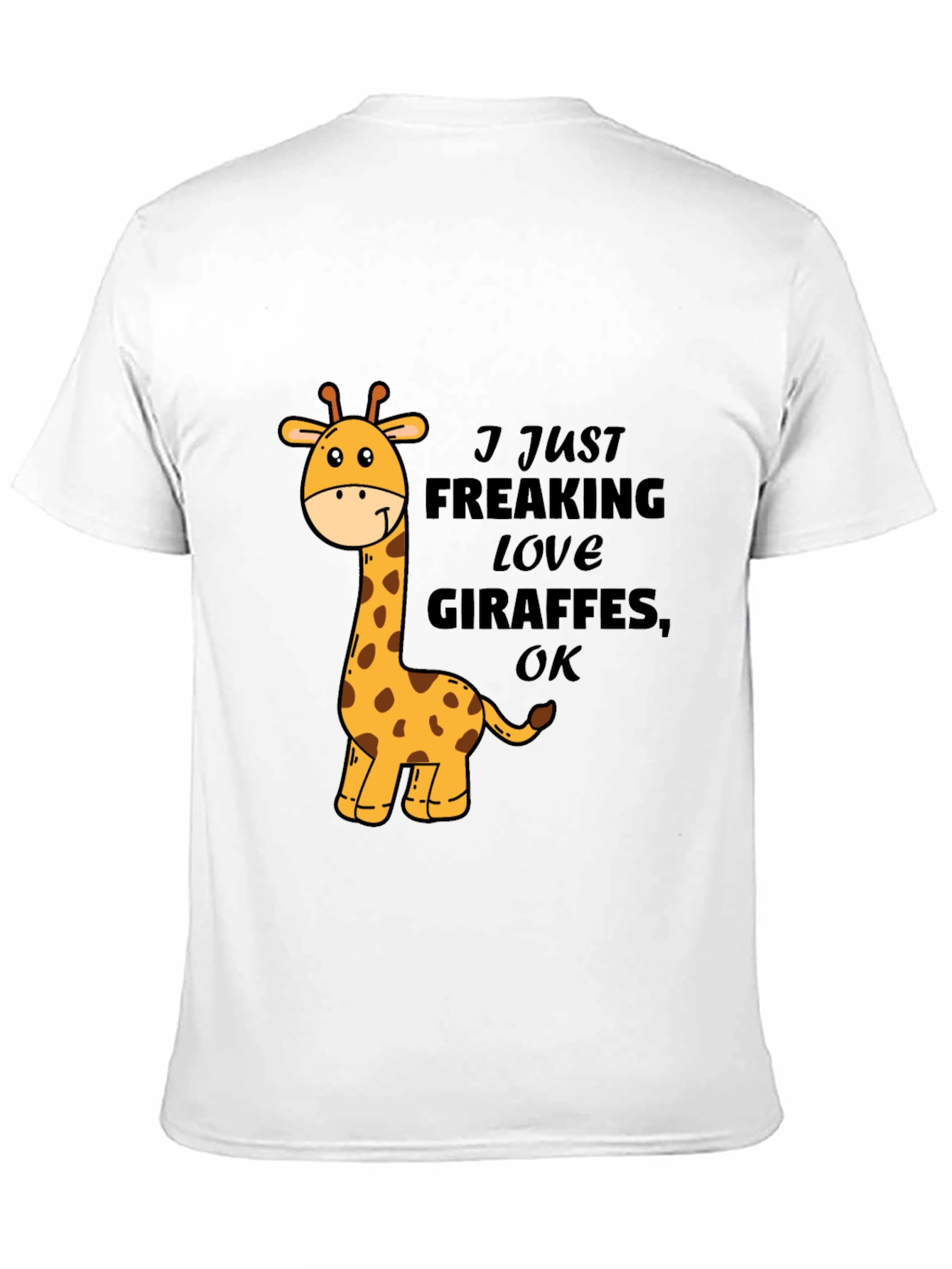Black I Love Giraffes Black T-Shirt view 11