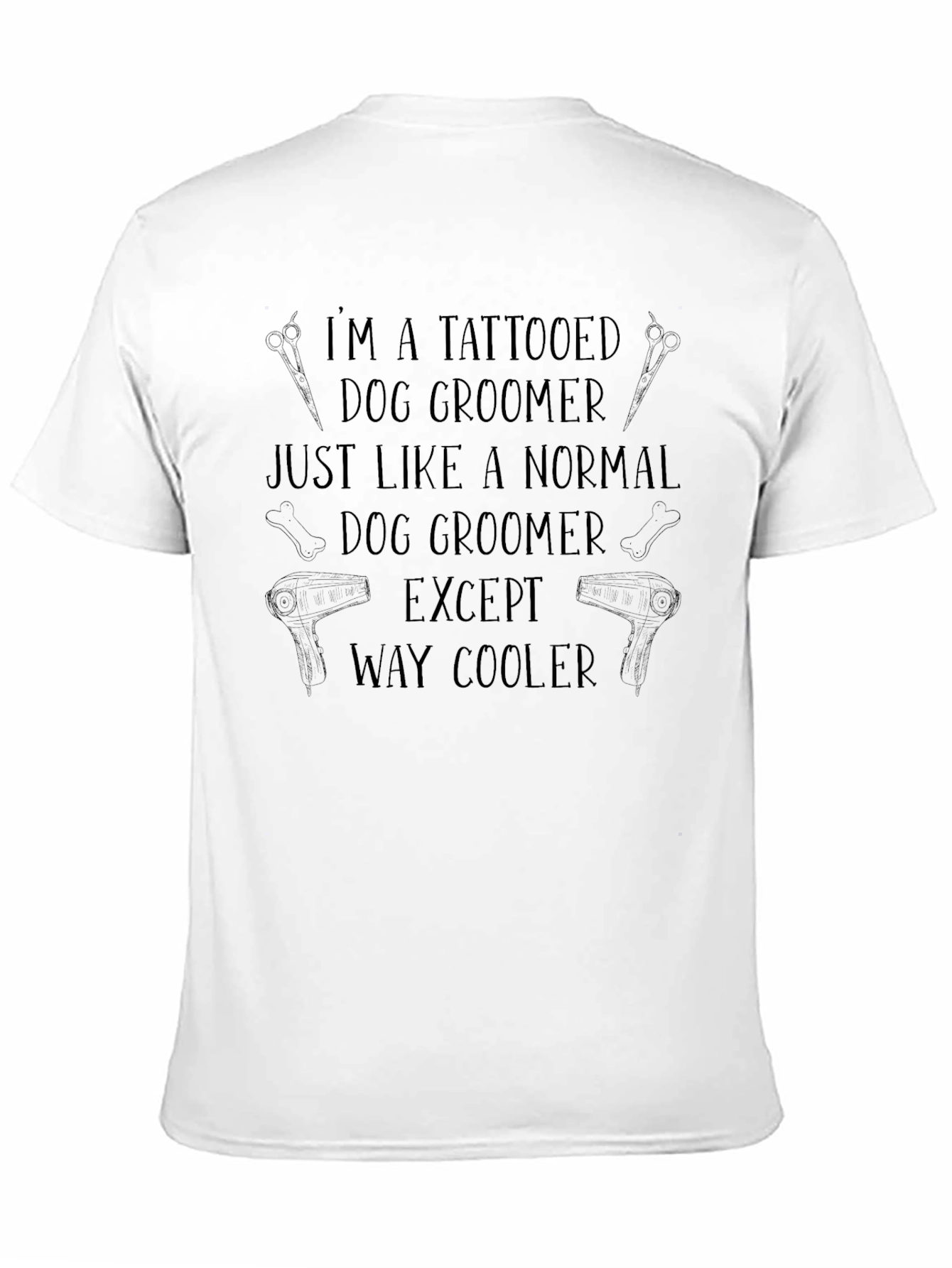 Black Tattooed Dog Groomer Novelty T-Shirt view 11