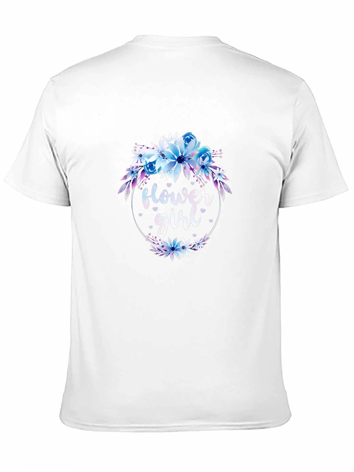 Black Flower Girl Floral Wreath Black T-Shirt view 11