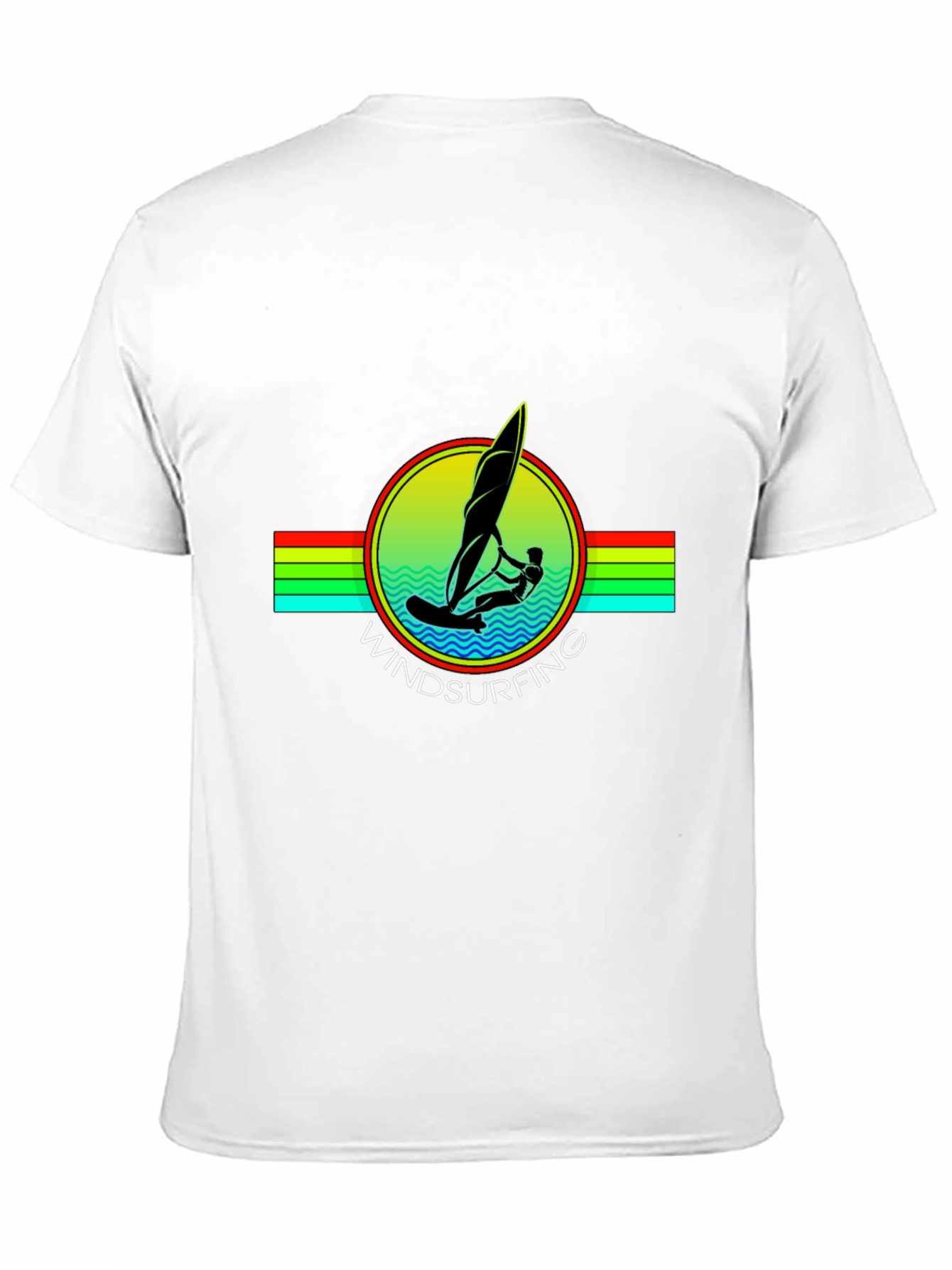 Black Windsurfing Graphic Tee - Black Cotton T-Shirt view 11