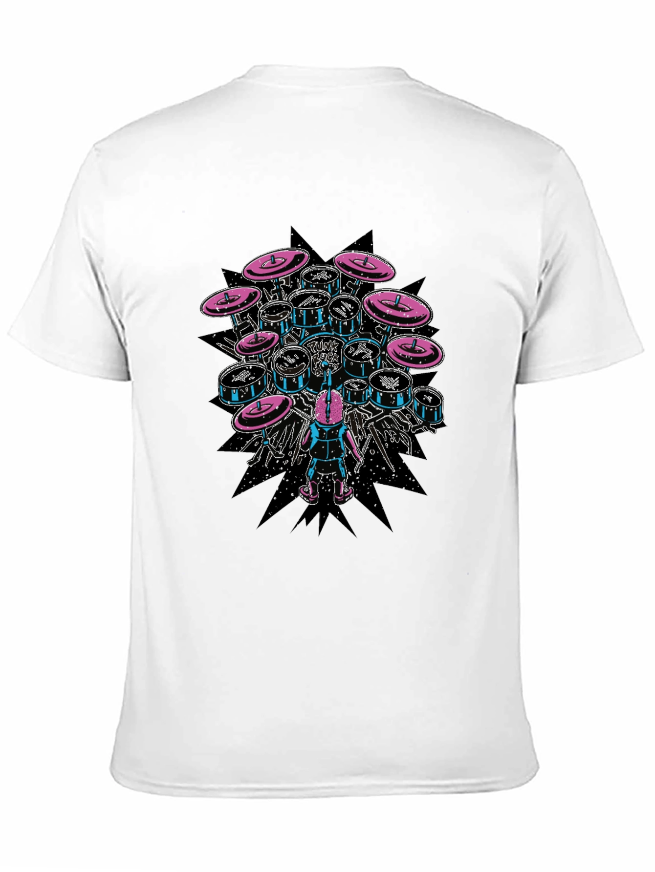 Black Funky Drummer Graphic Tee - Music Lover Shirt view 11