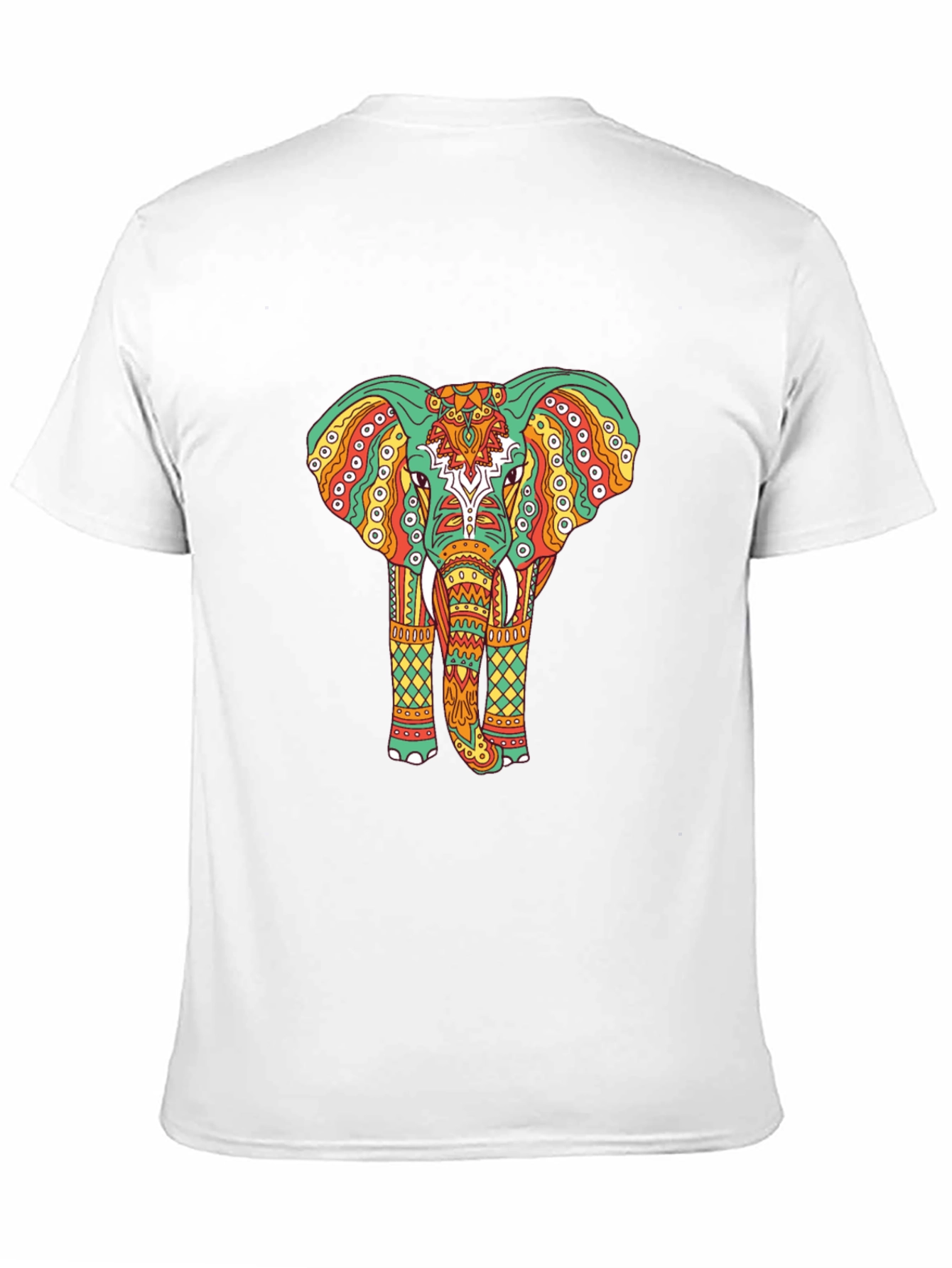 Black Elephant Graphic Tee - Bohemian Style Black T-Shirt view 11