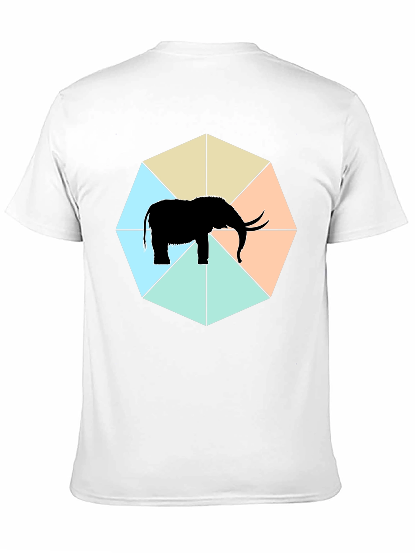 Black Elephant Octagon Graphic Tee - Stylish Men's Black T-Shirt view 11