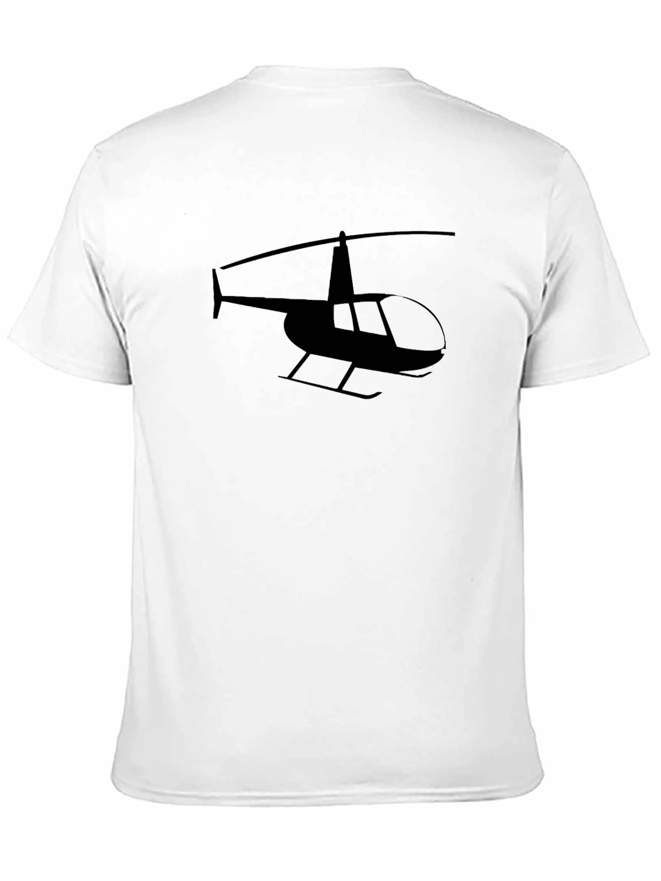Black Helicopter Silhouette Graphic Tee - Black Cotton T-Shirt view 11