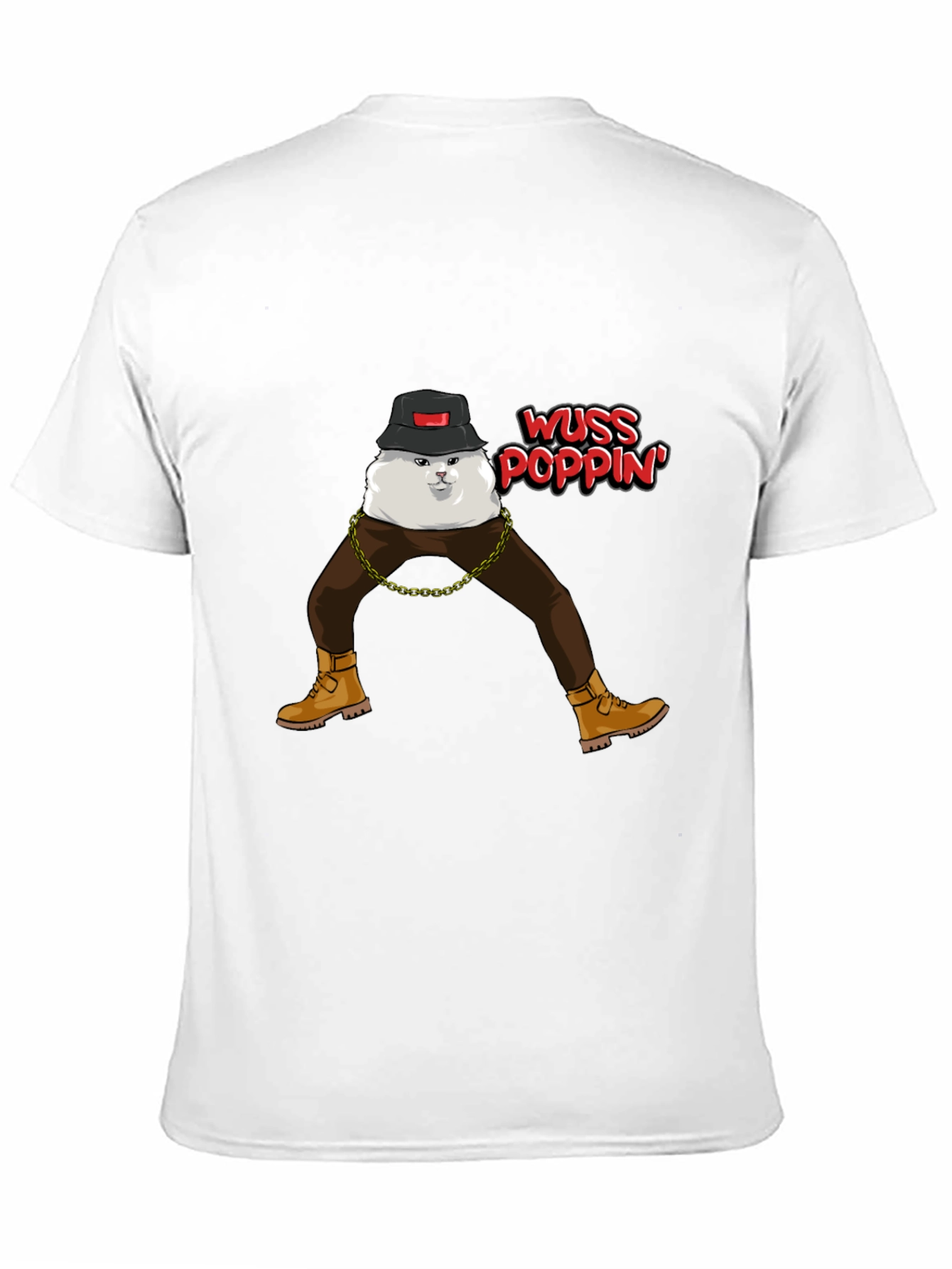 Black Wuss Poppin' Cat Graphic T-Shirt view 11