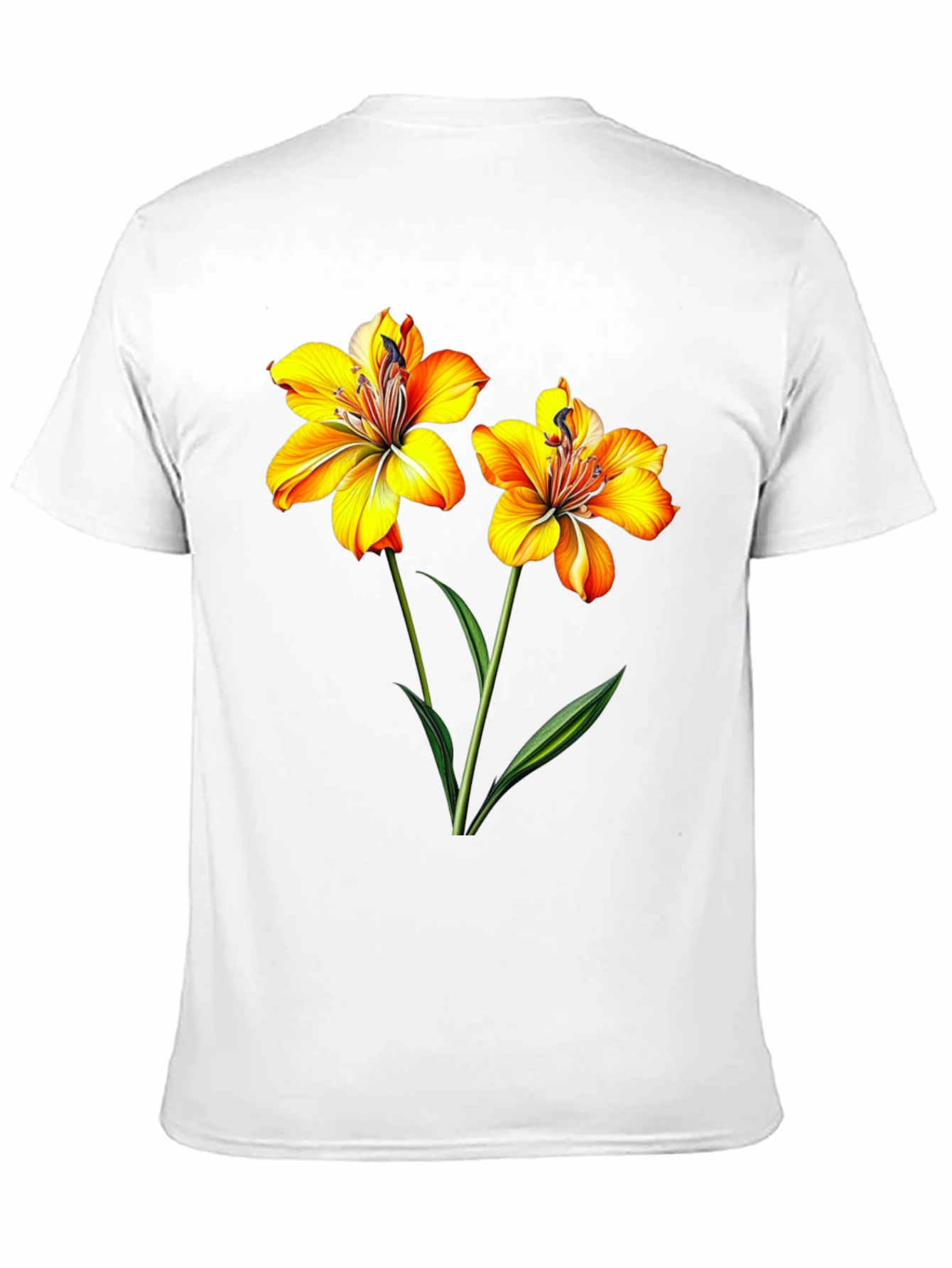 Black Floral Print Black T-Shirt for Men view 11