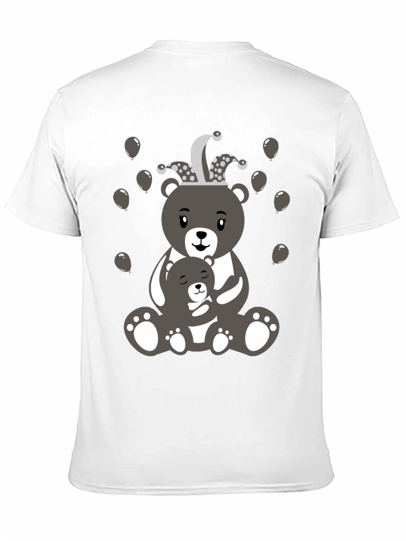 Black Cute Bear Family T-Shirt view 11
