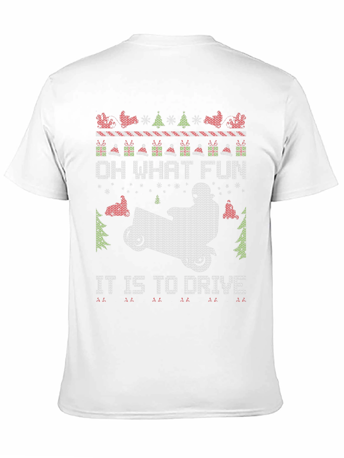 Black Ugly Christmas Snowmobile T-Shirt view 11