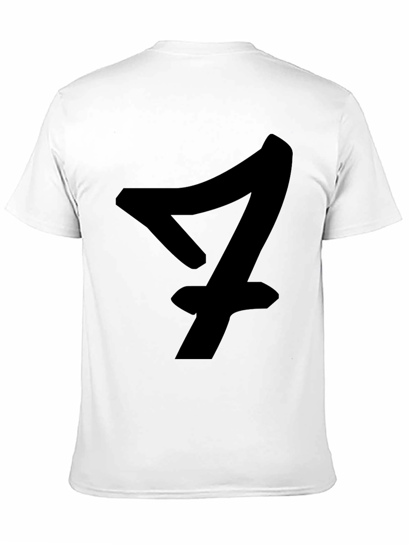 Black Black T-Shirt with Bold Number Seven Design view 11