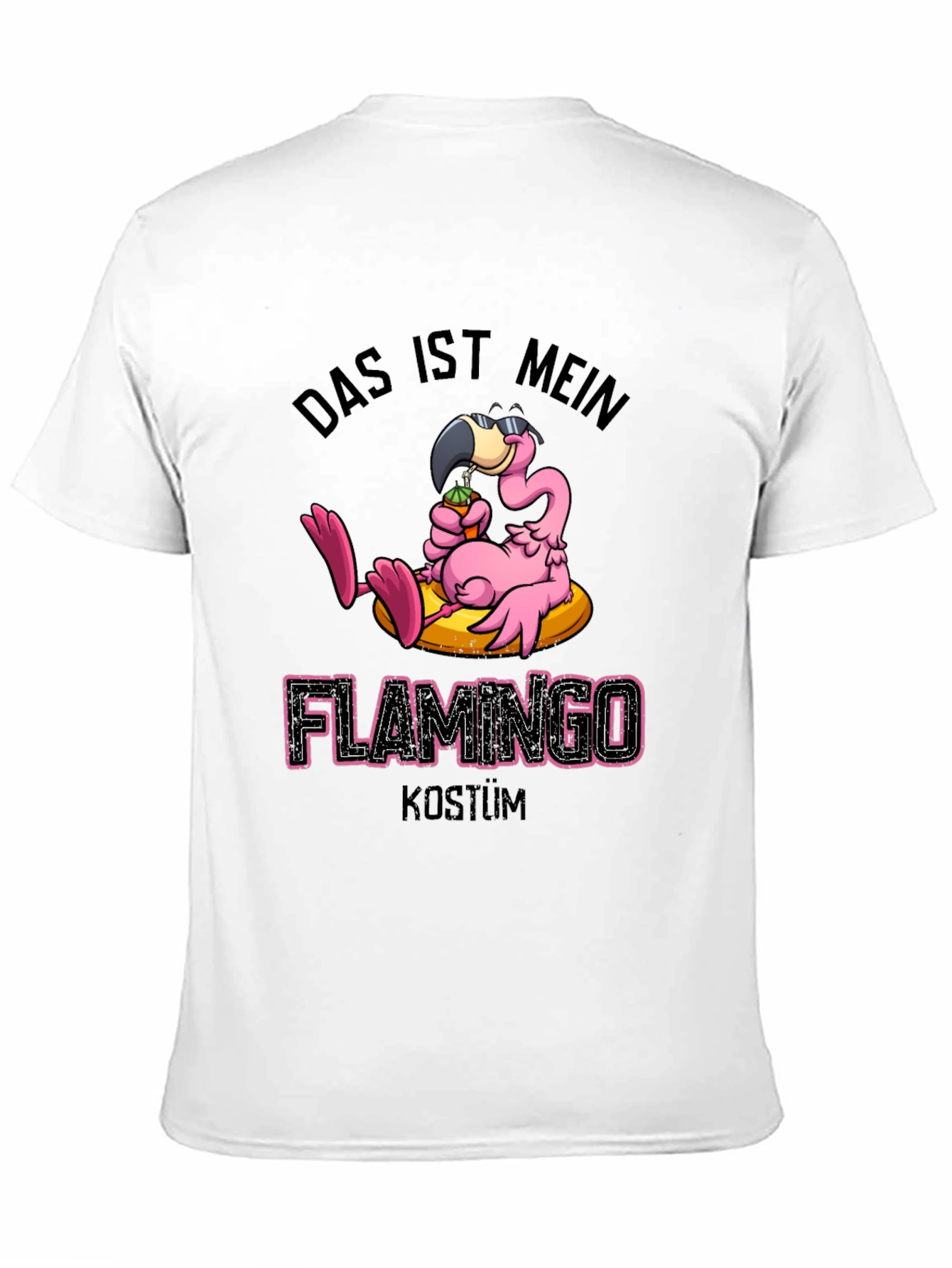 Black Funny Flamingo Costume T-Shirt view 11