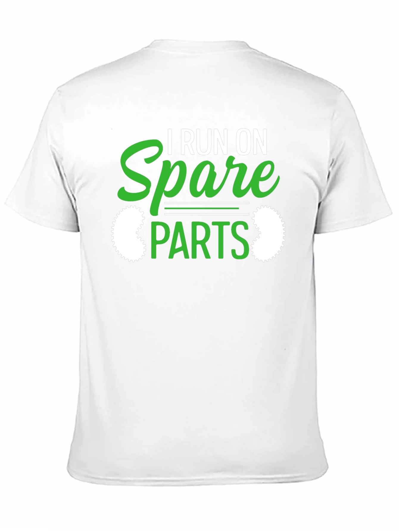 Black I Run On Spare Parts Funny Graphic T-Shirt view 11
