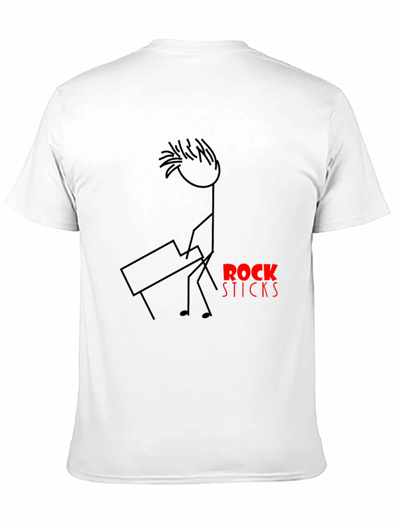 Black Rock Sticks Graphic T-Shirt - Black Cotton Tee view 11