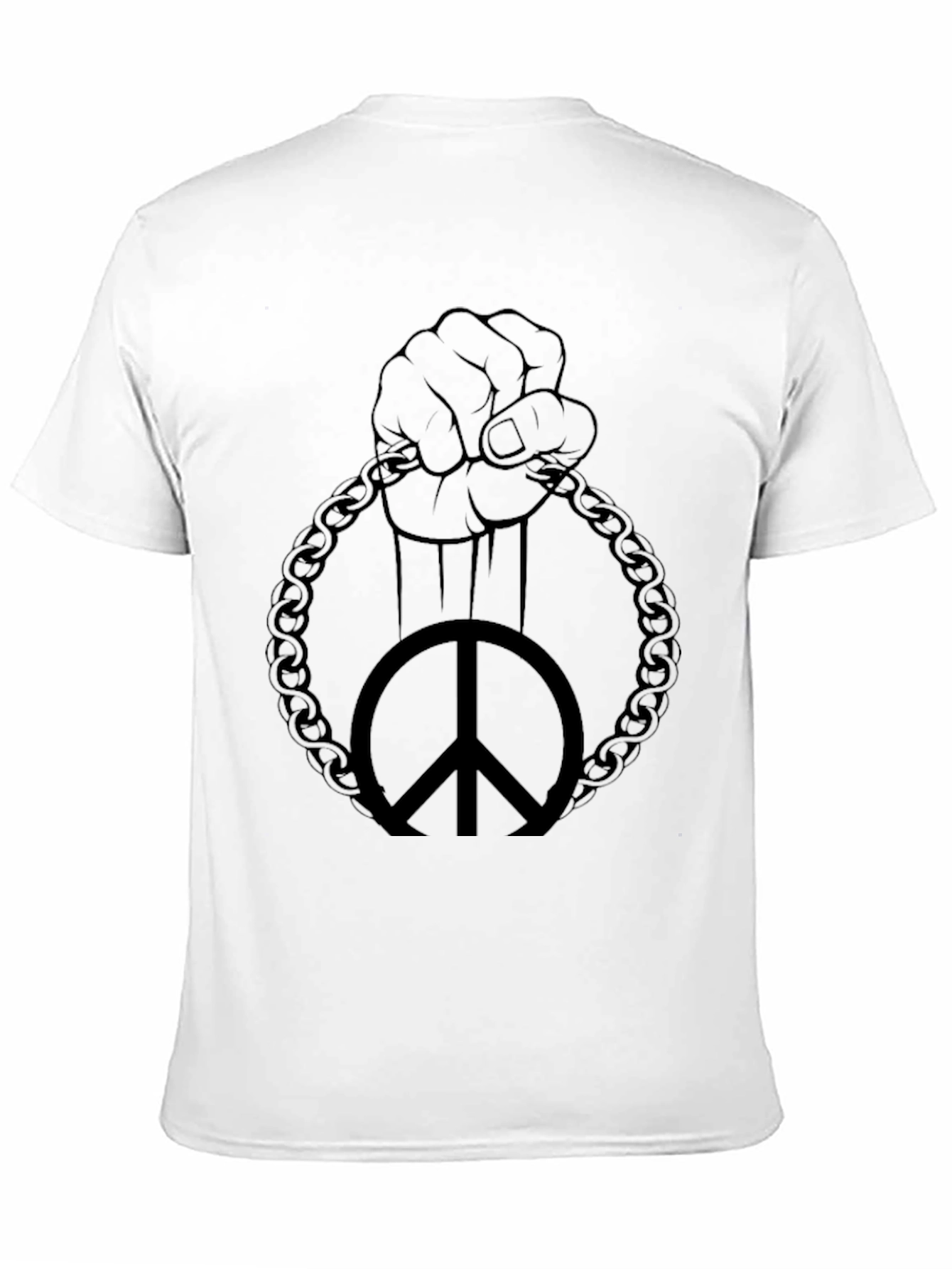Black Peace Fist Chain Graphic Tee - Black view 11