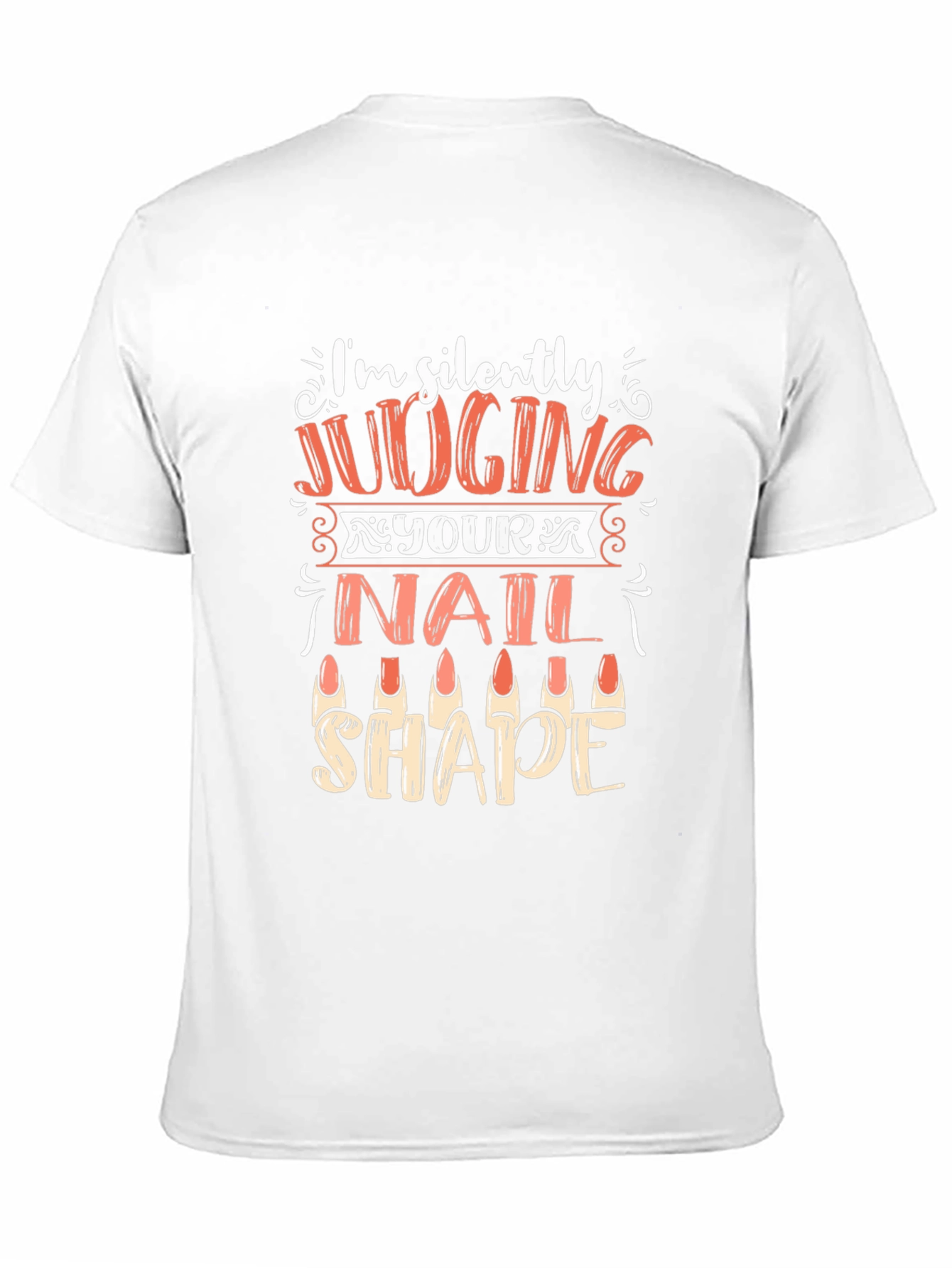 Black Funny Nail Shape Judging T-Shirt view 11