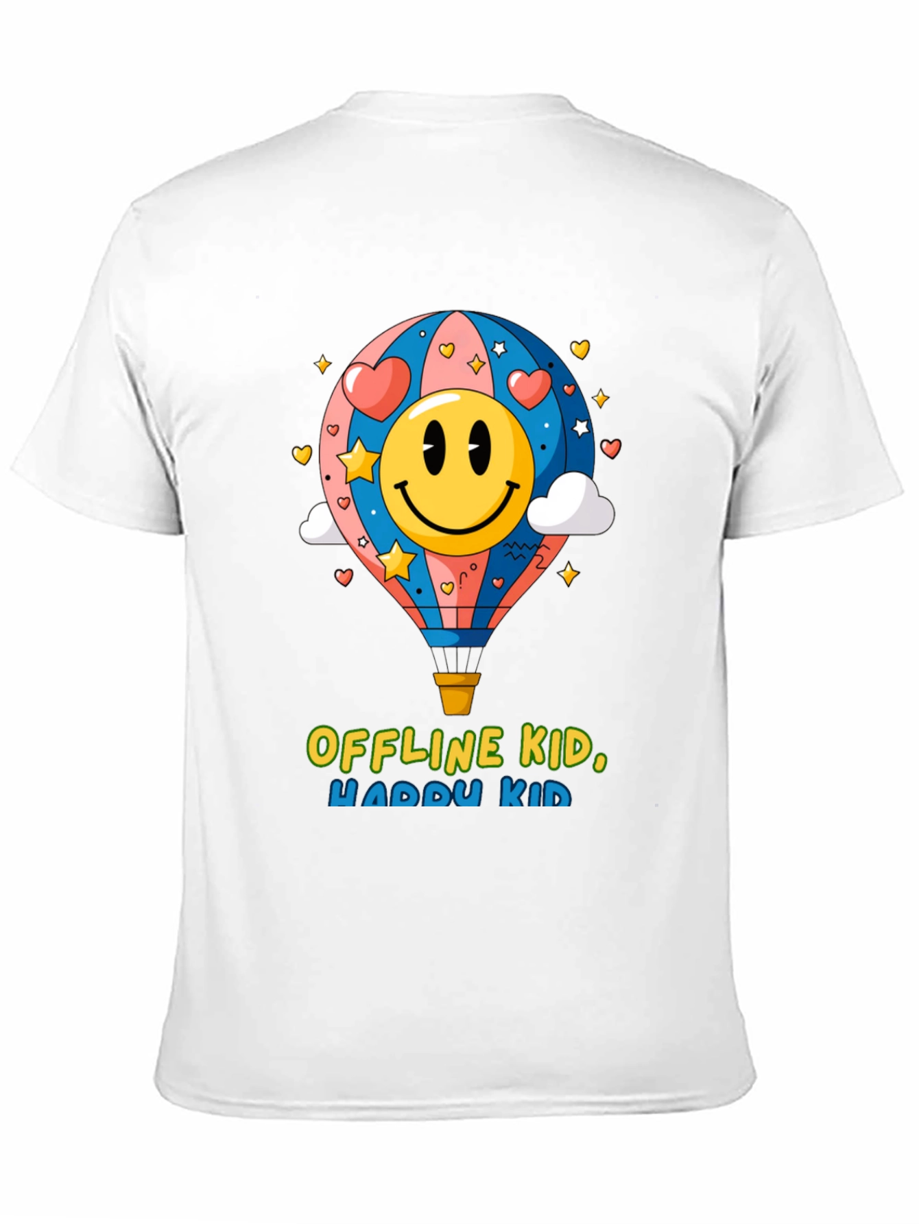 Black Offline Kid, Happy Kid Black Graphic Tee view 11
