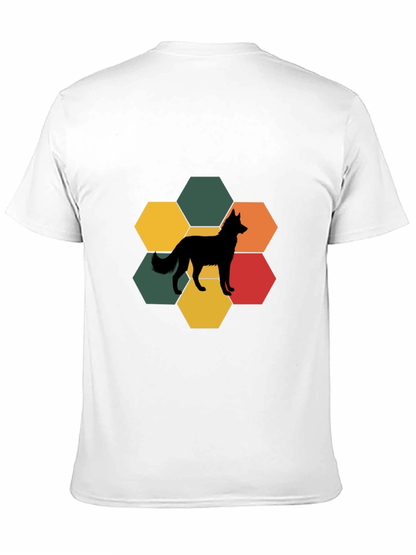 Black Dog Silhouette Hexagon T-Shirt view 11