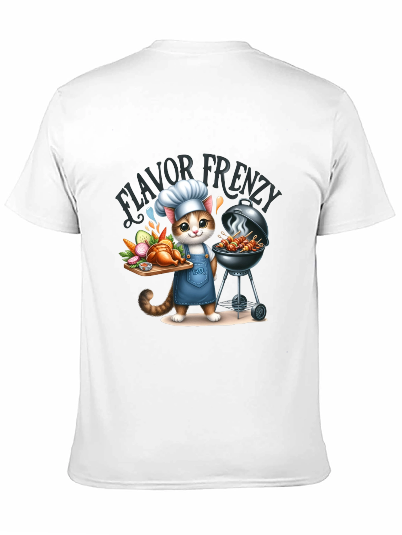 Black Flavor Frenzy Cat Chef T-Shirt view 11
