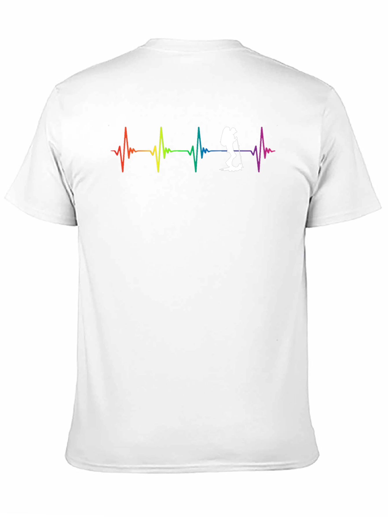 Black Rainbow Heartbeat Hiker Graphic Tee view 11