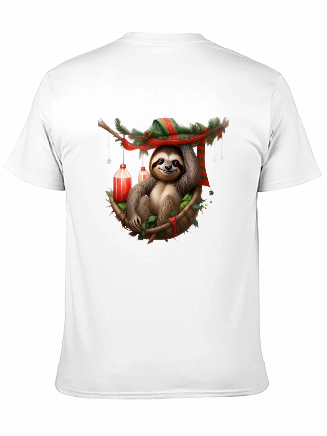 Black Festive Sloth T-Shirt - Holiday Style view 11