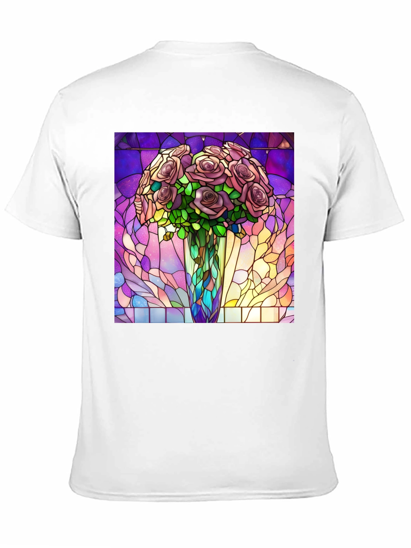 Black Stained Glass Roses Graphic T-Shirt view 11
