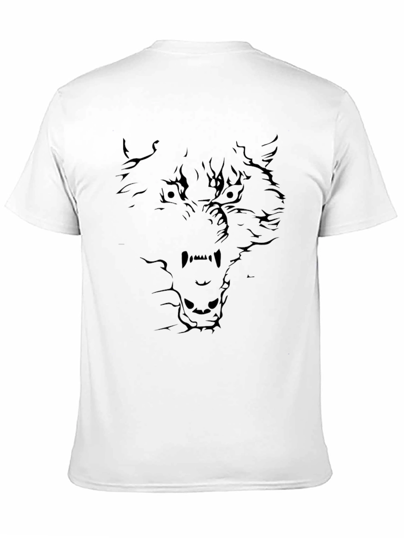 Black Men's Black Wolf Graphic Tee view 11