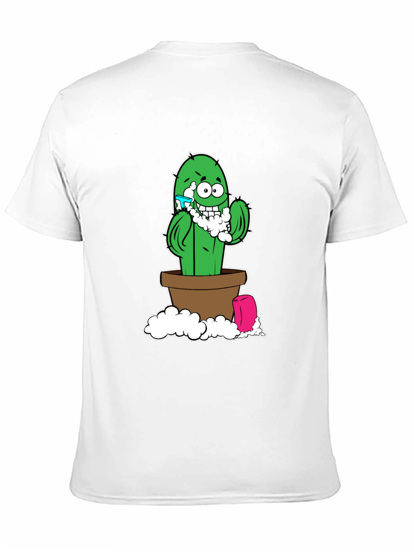 Black Funny Shaving Cactus Black T-Shirt view 11