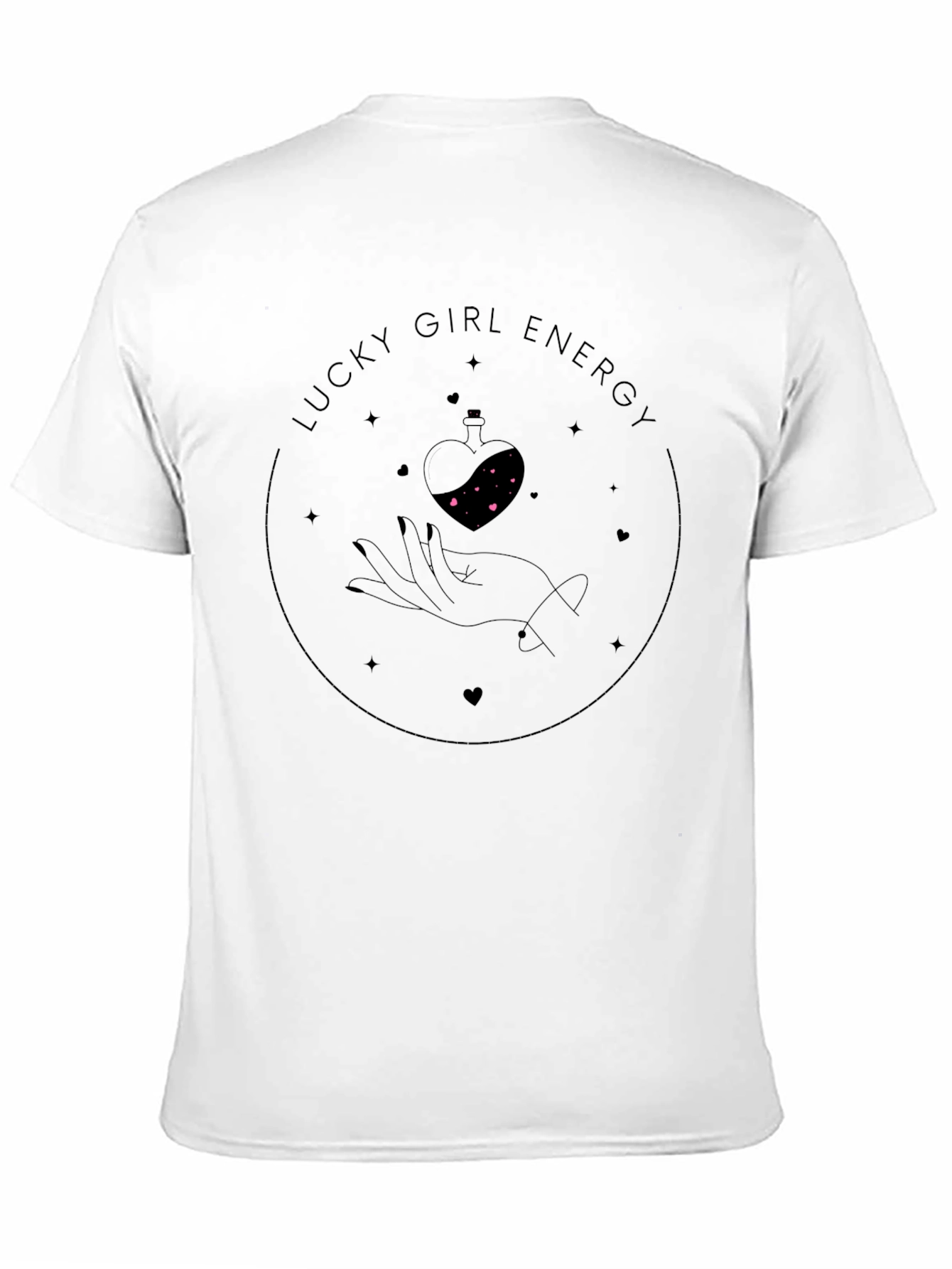 Black Lucky Girl Energy Graphic Tee - Black view 11