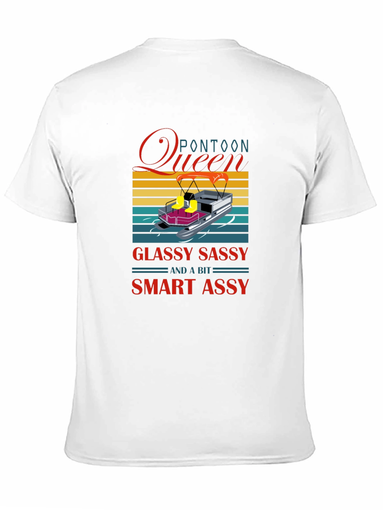 Black Pontoon Queen Graphic T-Shirt - Glassy Sassy & a Bit Smart Assy view 11