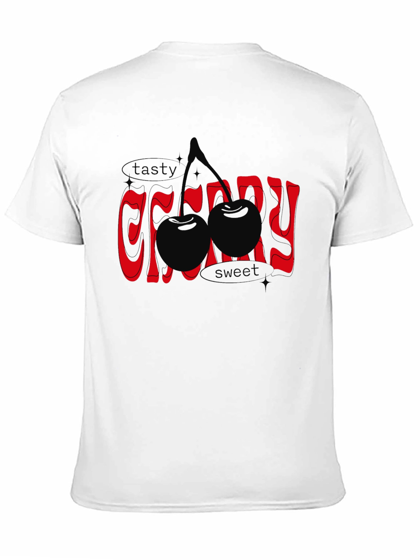 Black Tasty Cherry Graphic Tee - Unisex Black T-Shirt view 11