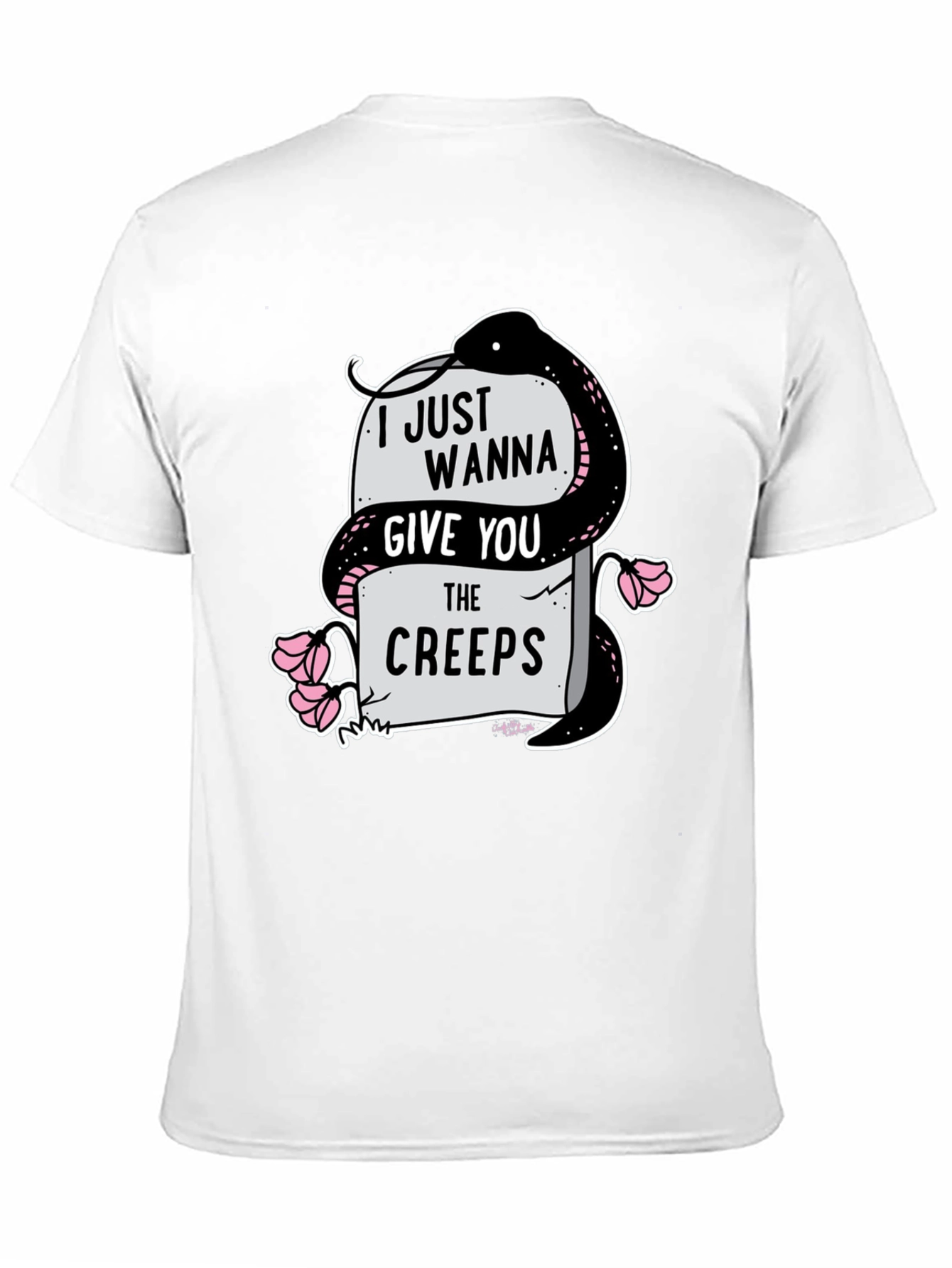 Black I Just Wanna Give You The Creeps Graphic T-Shirt view 11