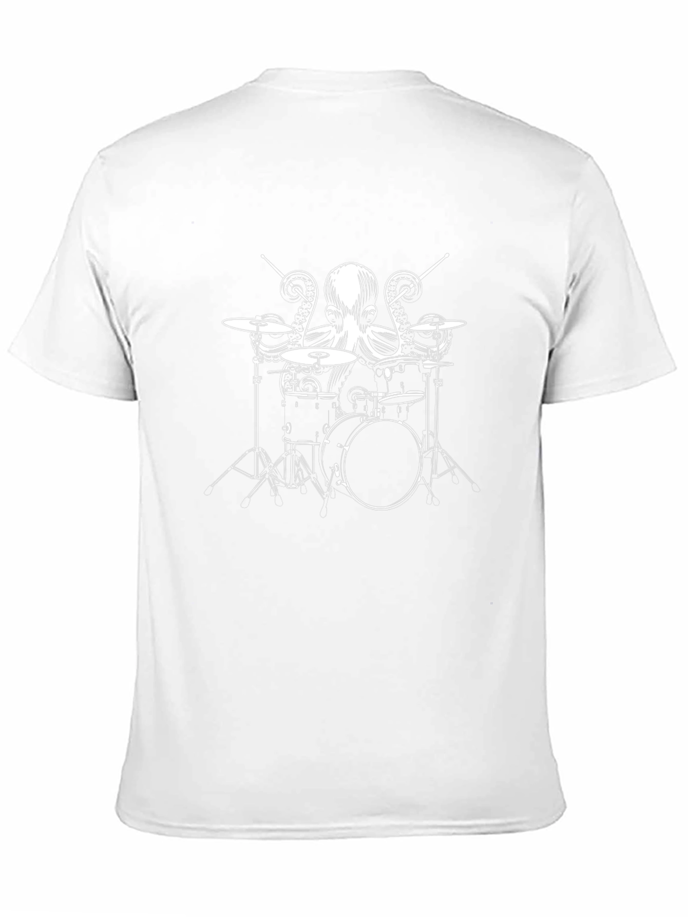 Black Drummer Octopus T-Shirt - Black Cotton Tee view 11