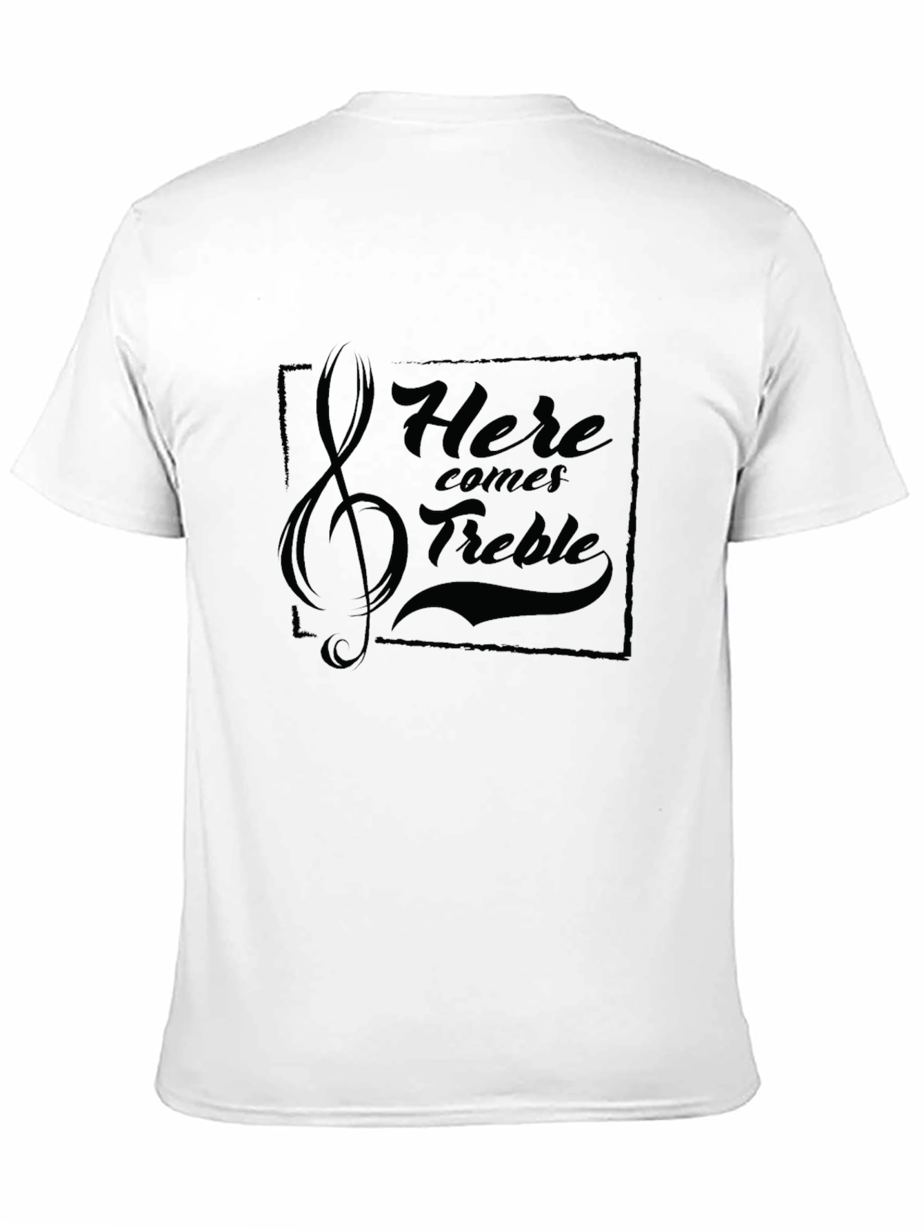 Black Here Comes Treble Music T-Shirt view 11