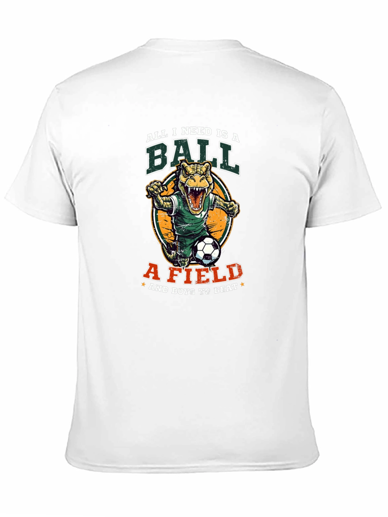 Black Dino Soccer T-Shirt - All I Need Is A Ball view 11