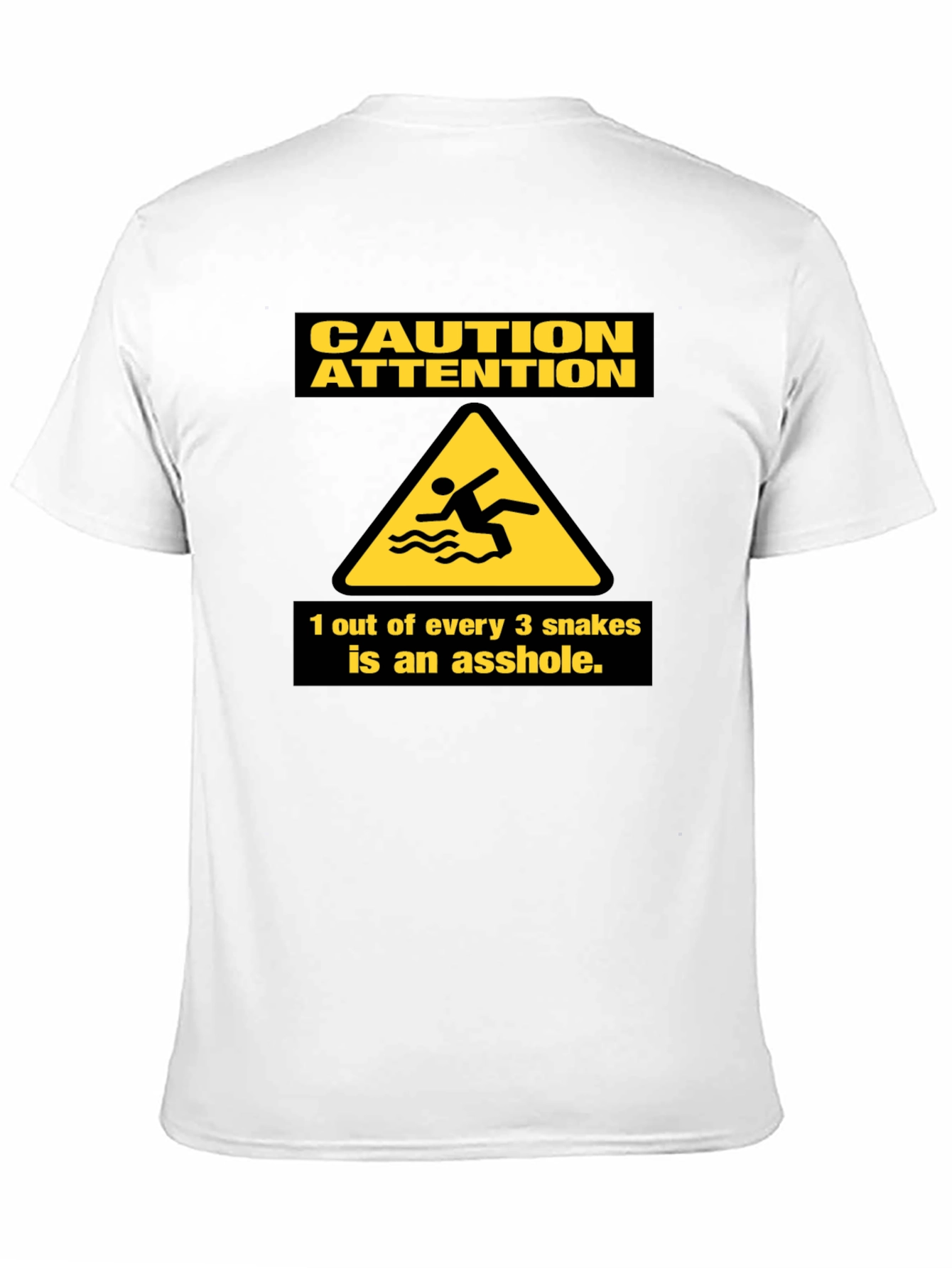 Black Caution Snakes Funny Graphic T-Shirt view 11