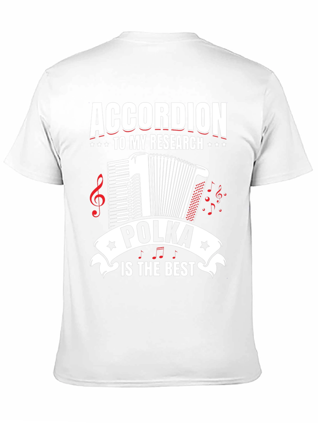 Black Accordion Polka Music T-Shirt - Research is the Best view 11