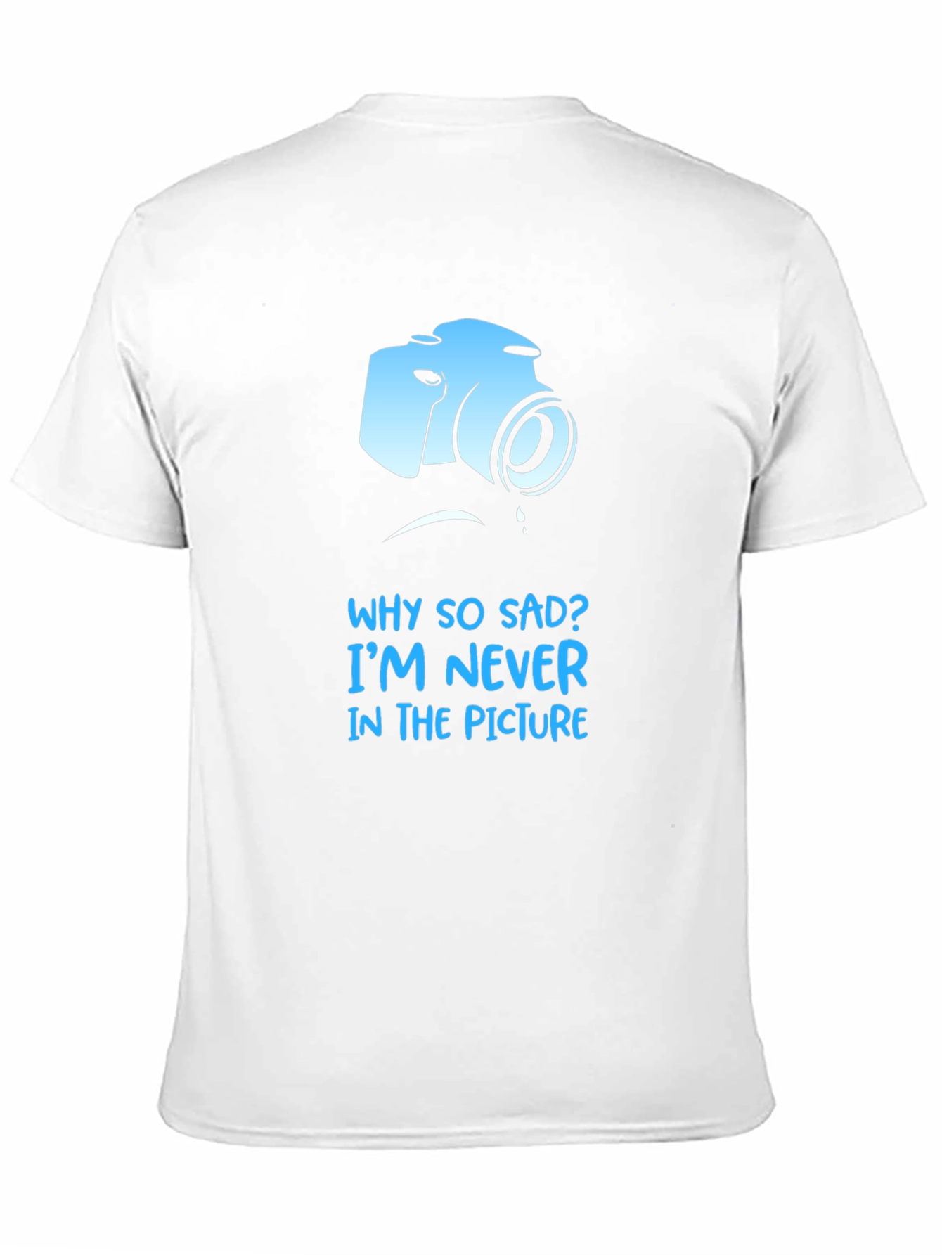 Black Sad Camera T-Shirt - Funny Photographer Tee view 11